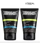 L'OREAL Men Expert Pure & Matte Oak Charcoal Black Icy Effect Foam Cleanser x 2