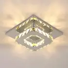 Square Modern LED Ceiling Light, Crystal Flush Mount Chandelier Ceiling Light...