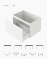 Teseller White Modular Vanity Cabinet 750