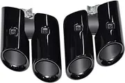 Car Accessories Stainless Steel Exhaust Tip Compatible For Porsche Macan 2019-2020 GTS Style Mufflers Tip Car Exhaust Tip Black(Black)