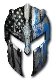 Thin Blue Line Molon Labe Helmet Flag Vinyl Decal Sticker Car Truck Police Lives