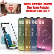 Colorful Mirror Film Tempered Glass Screen Protector For iPhone 15 Pro 14 13 12-