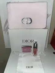Dior Lip and Cheek Pink Glow Ritual - 3pc Set, Blush, Lip Gloss, Make up Pouch