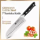 Chef Santoku Knife Stainless Steel Full Tang Wood Handle Slicing Beef Chop Gyuto