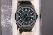 Custom Black Casioak G-Shock GA-2100 1a1 - Stainless Steel & Rubber blue