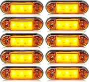 10PCS 12-24V Universal 3LED Side Marker Car Lights Indicator Clearance Warning Lamp(Amber)