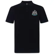 Newcastle United FC Newcastle United Mens Polo Shirt Crest OFFICIAL Football Gift Black Large