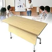 Folding Meeting Room Table, Folding Meeting Table, Modern Meeting Room, Flip Top, Mobile Training Table with Quiet Wheels, Round Corner Design, for Office Training Classroom