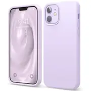 Premium Silicone Phone Case For iPhone 12 Shockproof Microfiber Lining - Lilac