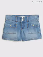 Abercrombie & Fitch Blue Patch Pocket Midi Shorts (W52666) | $67