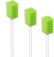 (100PCS) Disposable Mouth Swabs Sponge - Unflavored & Sterile Oral Swabs Dental Swabsticks for Mouth Cleaning (Green)