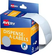 Avery Round Dispenser Labels - Removable Price Stickers - Identification Labels - Office Supplies - White, 24 mm, 550 Labels / 1 Roll (937202)