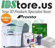 Magicard Pronto ID Card Printer Single Side complete Bundle P/N 3649-0001