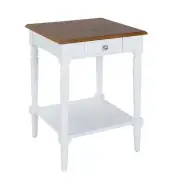 Convenience Concepts End Table 18" Wood Dark Walnut/White w/ Drawer + Shelf