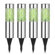 Solar Firework Light 4Pcs Solar Mosaic Lamp Ground Light Patio Stake Walkway Outdoor Garden Decor -Green