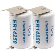 2pc 3.6V Lithium 1000mAh Single Use 1/2 AA Battery w/ Tags for Computer Memory