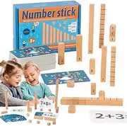 Math Blocks | Skin-Friendly Odorless Wood Math Cubes Educational Toy - Education Supplies, Board Games for Friends, Family, Develop Hand-Eye Coordination