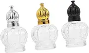 BAZEITFLOW Mini Perfume Oil Bottles 15ml Essential Oil Roller Set 3 Caps Versatile Roller Bottles for Office Dates Travel