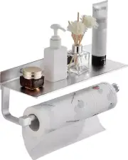 Danpoo Wall Mount Paper Towel Holder With Shelf Matte Aluminum NIB