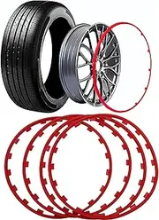 Wheel Rim Protector 4pcs Wheel Hub Rim Edge Protector Ring, Tire Wheel Hub Anti-Scratch Strip Tire Guard for Te-SLA Model 3 Tire Rim Guard，16-20in Diameter (Color : Red, Size : 19in)