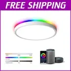 Dimmable Smart LED Ceiling Fixture 10 Inch - RGB with Voice Control & Timer