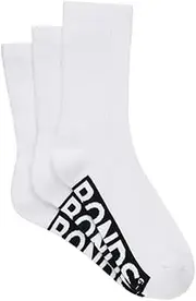 [Generic] 15 X Bonds Mens Logo Comfy Cushioned Crew White Socks
