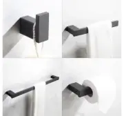 4 piece Bathroom Hardware Set -New In Box- Black Matte