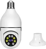 Light Head Camera 3.0MP Indoor Pan Head Home Camera 2.4G/5G Dual Frequency Mobile Phone Remote HD Dual Light Bulb Camera White Regular Version