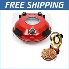 Red Electric Pizza Oven with Timer and Viewing Window - Bake Perfect Pizzas