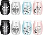 Color Small Urns for Ashes - Set of 8 Aluminium Mini Keepsake Urns for Human/Pet Cremation, Memorial Ashes Holder (8Pcs)