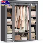 Portable Clothes Closet, 59", Wardrobe Storage Organizer, Non-Woven Fabric, Grey