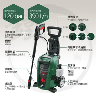 BOSCH 德國博世 高壓清洗機 UA125  自吸式 洗車機 /凱馳 K3.500 可參【小鐵五金】