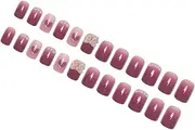 FOMIYES Heart Bow Press on Nails 24pcs False Nails Set for Women Diy Nail Art Kit