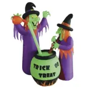 6' LED Light Inferno Witches w/ Cauldron Halloween Inflatable Outdoor Yard Decor