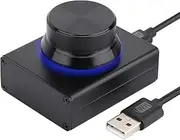 DROK USB Volume Knob, Small PC Computer Speaker Audio External USB Volume Control Knob with 1-Key Mute Function Support Win7 8 10 XP Mac Vista Android, Black