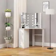 Corner Dressing Table Make-up Table with LED Light White AU Stock Modern L ✨