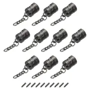 0.63" Cord End Caps Terminator Cord Finding for Jewelry Making, 15Pcs Dark Grey