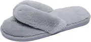 [HUMIWA] Womens Faux Fur Slippers Warm Fussy Flip Flop House Slippers Open Toe Home Slippers for Girls Men