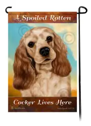 A Spoiled Rotten Buff Cocker Lives Here