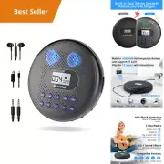 Portable Rechargeable CD Player with Bluetooth Stereo Speakers Anti-Skip Walkman