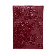 3 Pcs Three-dimensional embossed rose pu leather unisex passport holder bag travel ID credit ticket passport soft folder cover