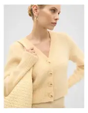 [Seed Heritage] Lofty Button Knit Cardigan in Marzipan Marle