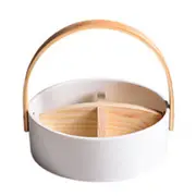 Nordic Grid Ceramic Fruit Tray Living Room Tea Dim Sum Storage Organizer Home Decoration Holiday Wedding Ornaments