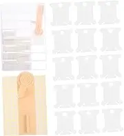 jojofuny 1 Set Thread Winding Plates and Winder Bobbins Organizer for Embroidery Cross Stitch and DIY Crafts Hand Crank for Easy Thread Storage and Reuse