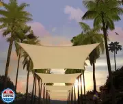 Amgo 12' x 18' Beige Rectangle Sun Shade Sail Canopy Awning, UPF50+ AGTAPR121