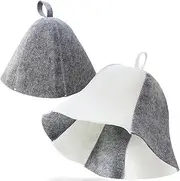 2 Pack Sauna Hat Polished Wool Hat for Sauna Wool Cap for Sauna Banya Bath House Head Protection Ukraine Sauna Hat for Men Russian Banya Hat Unisex Bathroom Accessories for Women White, White