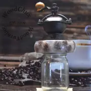 Handmade Crank Pine Cones & Resin Manual Coffee Bean Grinder Grinding Mill 349
