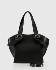 [Belle & Bloom] Heart Of Gold Leather Shoulder Bag - Black