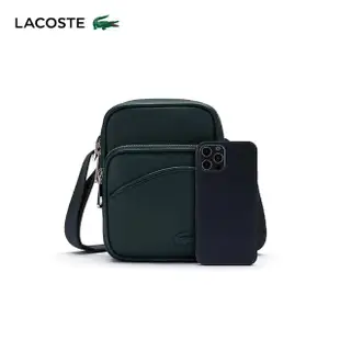 【LACOSTE】母親節首選包款-Angy粒面皮革肩背包(墨綠色)