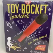 Toy Rocket Launcher With 8 Foam Rockets MotoWorx Soars Up To 100 Ft. NEW SEALED